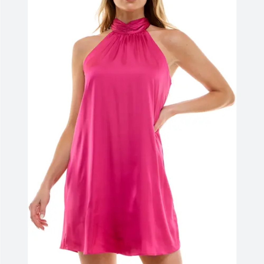 Nordstrom Vibrant Pink Halter Mini Dress